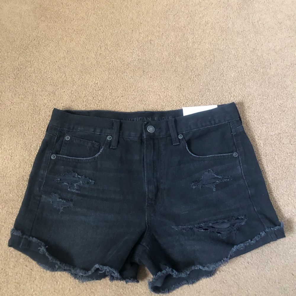 Black jean shorts